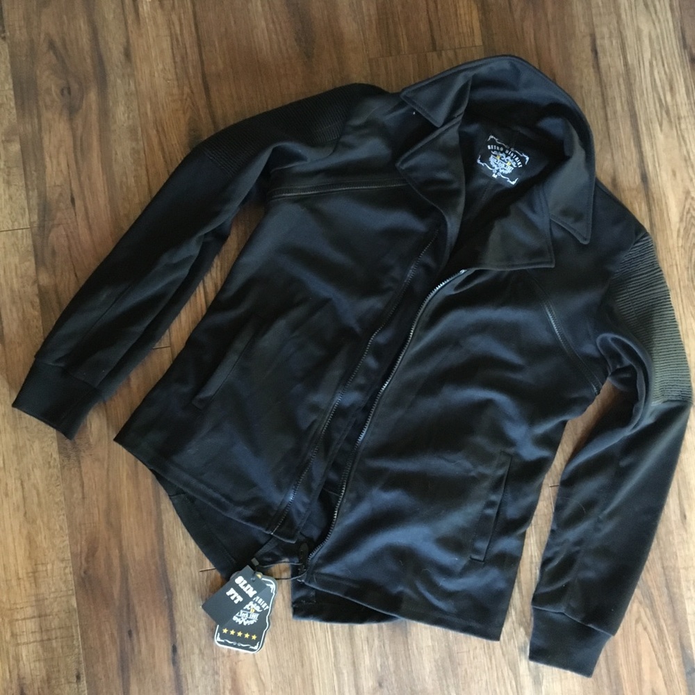 Lightweight biker/moto jacket, black